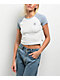 Converse Chuck Taylor Retro Heather Grey & Blue Raglan Crop T-Shirt - Thumbnail image 1 of 3