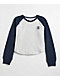 Converse Grey Raglan Long Sleeve Crop T-Shirt - Thumbnail image 4 of 5