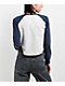 Converse Grey Raglan Long Sleeve Crop T-Shirt - Thumbnail image 2 of 5