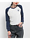 Converse Grey Raglan Long Sleeve Crop T-Shirt - Thumbnail image 1 of 5