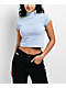 Converse Wordmark Blue Mock Neck Crop T-Shirt - Thumbnail image 1 of 3