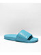 Cookies Monogram Embossed Blue Slide Sandals