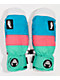 Crab Grab Mermitten mitones de snowboard rosa, verde, azul y blanco