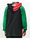 Cross Colors Red, Green, & Black Colorblock Baseball Hoodie