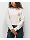 Cross Colours Neon Peace Logo Off-White Crop Long Sleeve T-Shirt