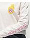 Cross Colours camiseta corta de manga larga blanca con signo de la paz en neón