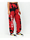 D.R.E.A.M. Seven Times Fall pantalones de deporte de color negro y rojo