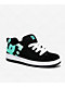DC Kids Court Graffik Black & Teal Skate Shoes - Thumbnail image 1 of 5