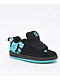 DC Kids Court Graffik Black & Turquoise Skate Shoes - Thumbnail image 1 of 4