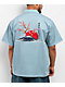 DGK Accord Blue & White Pinstripe Quarter Zip Work Shirt - Thumbnail image 1 of 5