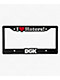 DGK Haters Black License Plate Frame - Thumbnail image 1 of 3