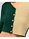 Daisy Street 90s Green & Beige Crop Cardigan Sweater - Thumbnail image 2 of 3