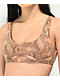 Damsel Ana top de bikini deportivo con recorte de piel de serpiente marrón