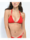 Damsel Bailey Braided Rib Red Triangle Bikini Top - Thumbnail image 1 of 4