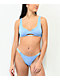Damsel Bell braguita de bikini súper brasileña azul acanalado