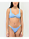 Damsel Bell top de bikini deportivo azul acanalado