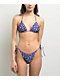 Damsel Bella Floral Ditsy Blue & Red Reversible Triangle Bikini Top - Thumbnail image 4 of 6