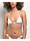 Damsel Chanel Heart Rib White Triangle Bikini Top - Thumbnail image 1 of 5