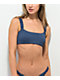 Damsel Denim Scrunchie Rib Bandeau Bikini Top - Thumbnail image 1 of 4