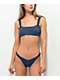 Damsel Denim Scrunchie Rib High Leg Bikini Bottom - Thumbnail image 1 of 3
