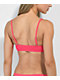 Damsel Diva Lace Up Mini Ruffle Bralette Parte superior de bikini rosa