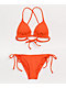 Damsel Fluorescent Orange Super Ribbed Triangle Bikini Top - Thumbnail image 5 of 5