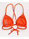 Damsel Fluorescent Orange Super Ribbed Triangle Bikini Top - Thumbnail image 2 of 5