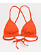 Damsel Fluorescent Orange Super Ribbed Triangle Bikini Top - Thumbnail image 1 of 5