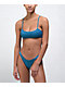Damsel Kate Atlas Blue Ribbed Super Cheeky Bikini Bottom