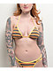 Damsel Liv Orange Stripe Triangle Bikini Top - Thumbnail image 1 of 2