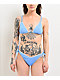 Damsel Meg Stitched Blue Triangle Bikini Top - Thumbnail image 4 of 4