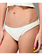 Damsel Megan Super Ribbed Cheeky White Bikini Bottom