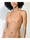 Damsel Nia Crosshatch top de bikini de triángulos nude