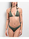Damsel Olive Corded Rib Army Green High Leg Bikini Bottom - Thumbnail image 1 of 4