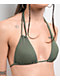 Damsel Olive Corded Rib Army Green Triangle Bikini Top - Thumbnail image 3 of 4