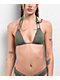 Damsel Olive Corded Rib Army Green Triangle Bikini Top - Thumbnail image 1 of 4