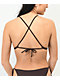 Damsel top de bikini triángulo acanalado marrón claro