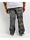 Decibel Printed Blue Straight Leg Jeans - Thumbnail image 4 of 8