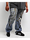 Decibel Printed Indigo Straight Leg Jeans - Thumbnail image 3 of 8