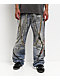 Decibel Printed Indigo Straight Leg Jeans - Thumbnail image 1 of 8