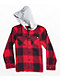 Dickies Kids Red & Black Hooded Flannel Shirt