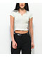 Dickies White Stripe Button Front Crop Top - Thumbnail image 1 of 4