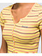 Dickies Yellow Stripe Button Front Crop Top