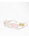 Dragon Arm White & Pink Rectangle Sunglasses - Thumbnail image 1 of 3