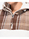 Dravus Beckler Brown Plaid Tech Fleece Quarter Zip Hoodie - Thumbnail image 3 of 4