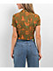 Dravus Birdie Green Crop Button Up Shirt - Thumbnail image 2 of 4