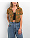Dravus Birdie Green Crop Button Up Shirt - Thumbnail image 1 of 4