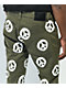 Dript Denim Peace Olive Green Wide Leg Jeans