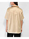 EPTM Villa Tan Satin Short Sleeve Button-Up Shirt - Thumbnail image 3 of 5