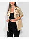 EPTM Villa Tan Satin Short Sleeve Button-Up Shirt - Thumbnail image 1 of 5